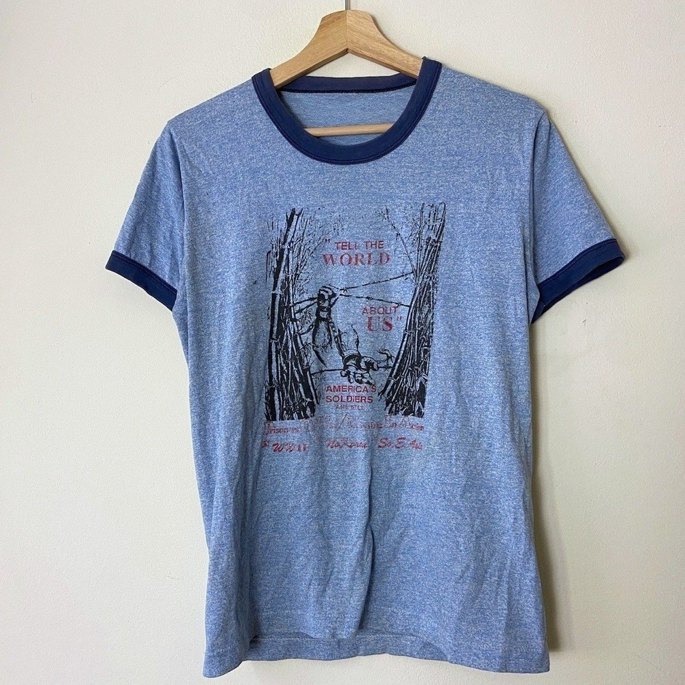 Vintage 90's Book Cover Literature Library Tell The World About Us USA Tee Shirt